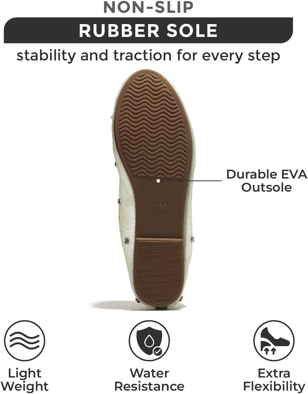 Project Cloud Ballet Flats Shoes for Women - Lightweight & Stylish Ballet Flats for Women Footwear - Non-Slip Mary Jane Shoes with Memory Foam - Casual Footwear for All-Day Comfort