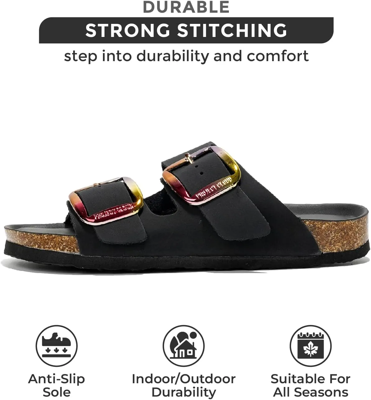 Project Cloud Genuine Leather Flat Sandals for Women 2025 Comfortable Beach Essentials Womens Sandals Memory Foam Vacation Essentials Slides for Women Footwear (Santorini)