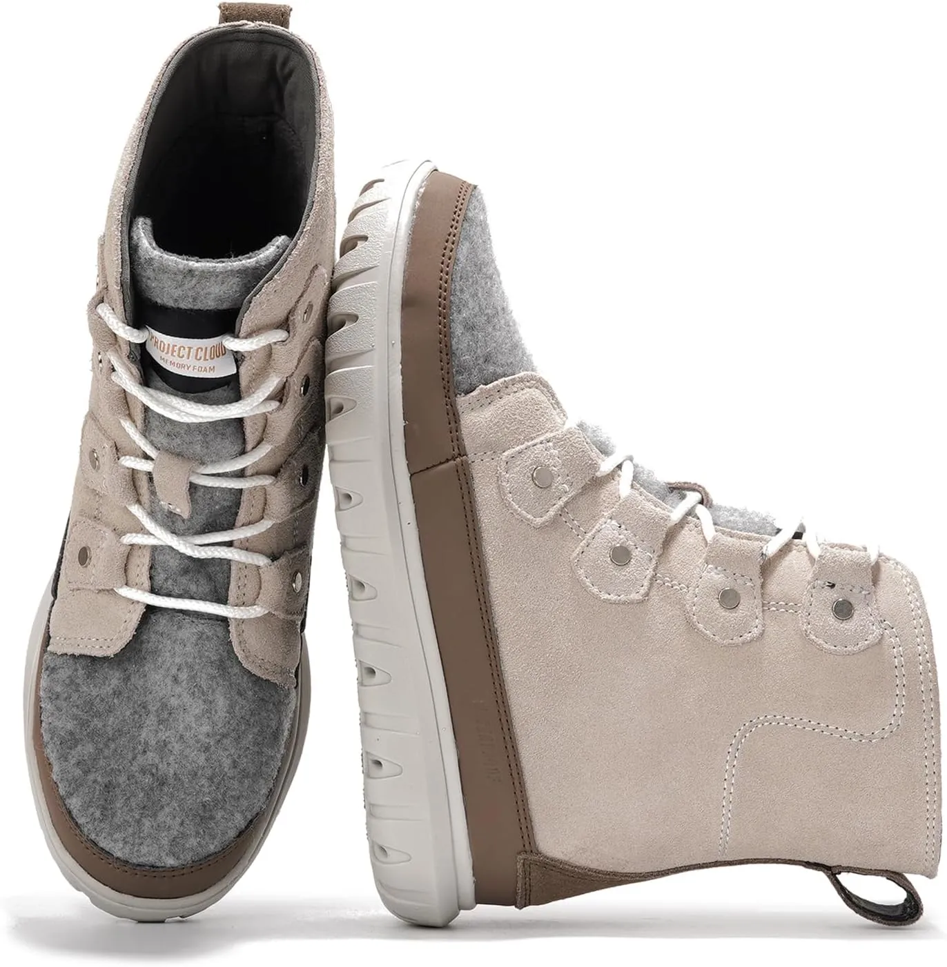 Project Cloud Womens Snow Boots - Genuine Suede Waterproof Memory Foam Insole and Non-Slip Winter Snow Boots For Women Footwear - Outdoor Shoes (Leonora)