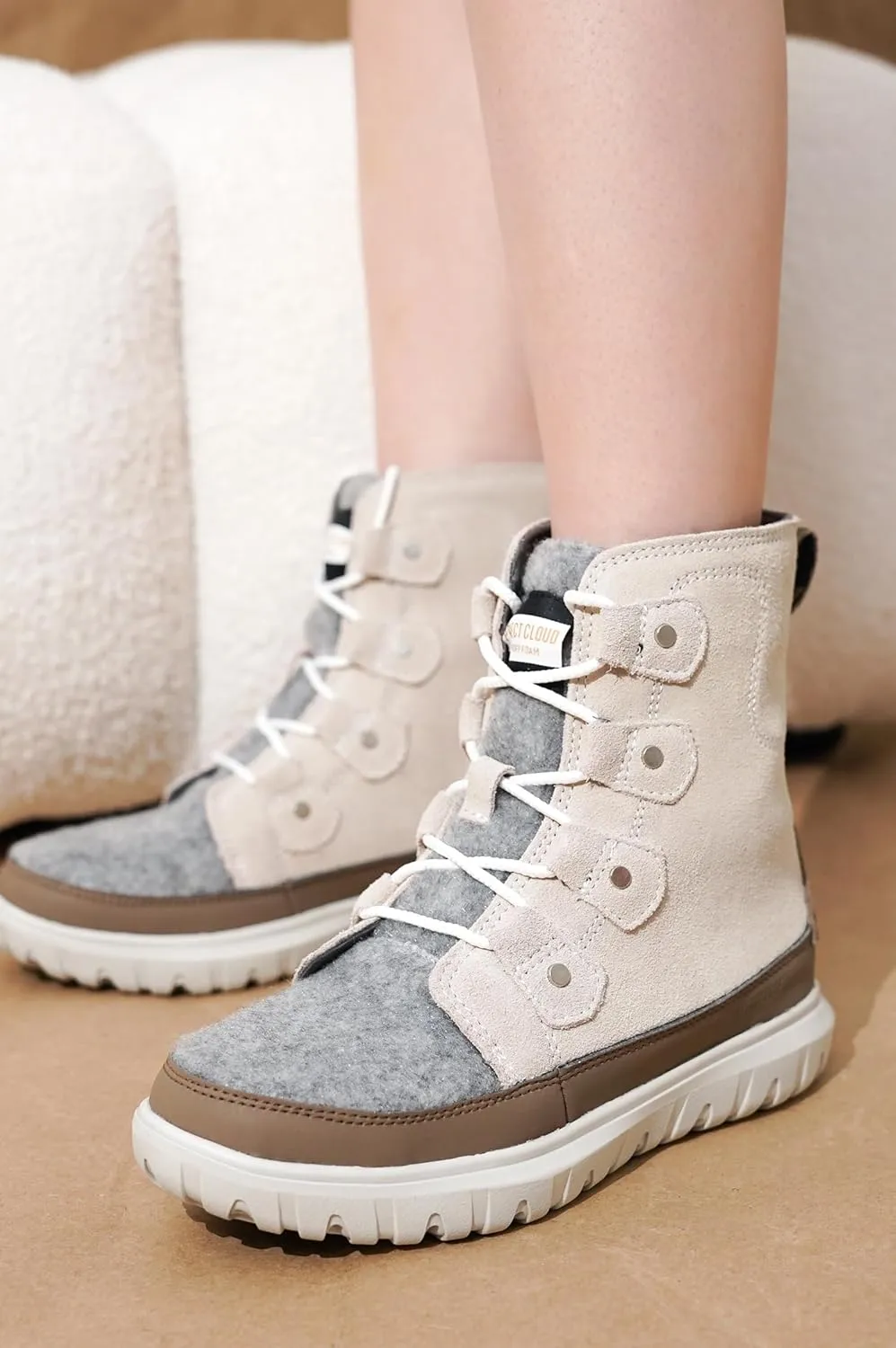 Project Cloud Womens Snow Boots - Genuine Suede Waterproof Memory Foam Insole and Non-Slip Winter Snow Boots For Women Footwear - Outdoor Shoes (Leonora)