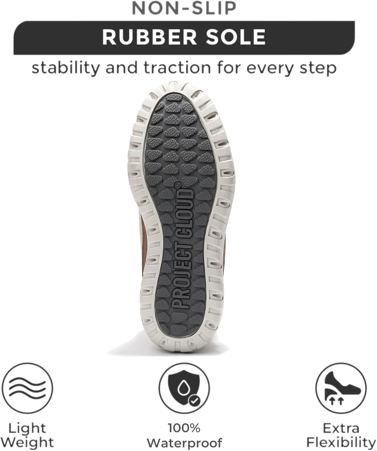 Project Cloud Womens Snow Boots - Genuine Suede Waterproof Memory Foam Insole and Non-Slip Winter Snow Boots For Women Footwear - Outdoor Shoes (Leonora)