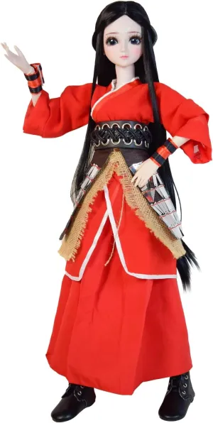 Proudoll Customized 1/3 BJD Doll Female Knight-Errant in Red Ball Jointed SD Dolls 22 Joints Move DIY Doll   Makeup   Armor   Wig  Boots