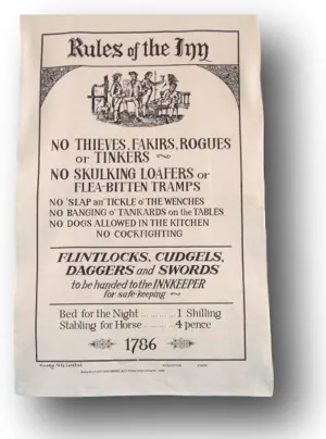 Rules of The Inn Galley Tea Towel - No skulking Loafers