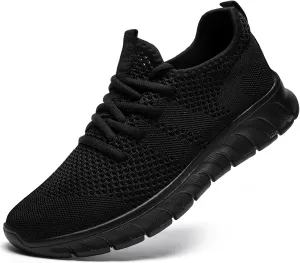 Running Shoes Men Tennis Walking Sneakers Sport Slip on Gym Black Workout Athletic Breathable Jogging Casual Shoe Size 8