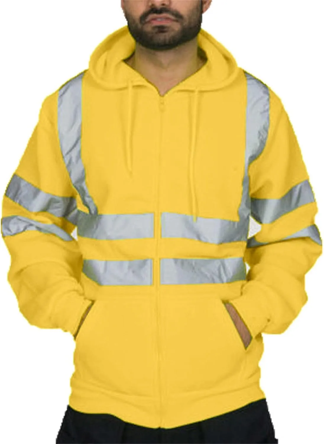 Safety Hi Vis Rain Set Class 3 High Visibility Rain Gear for Men Rain Suits Waterproof Reflective Hooded Jacket Pants