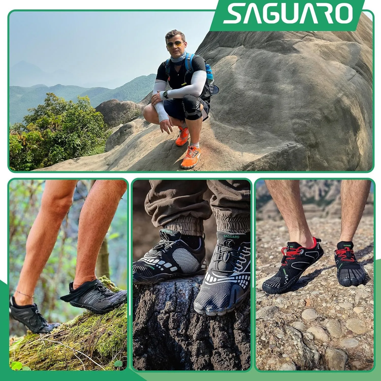 SAGUARO Womens Mens Barefoot Shoes Minimalist Trail Runner Wide Toe Box Zero Drop Outdoor Cross Training Shoe