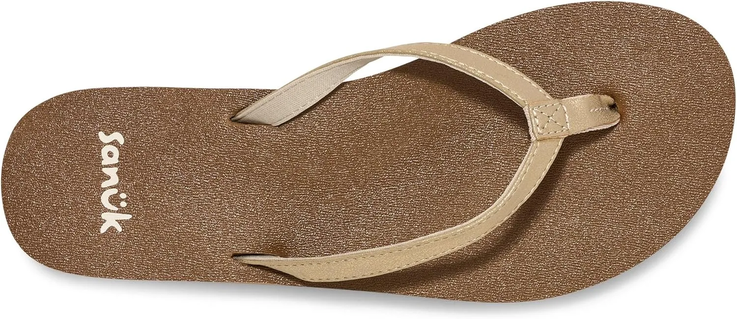 Sanuk Yoga Joy II Shimmer | Flip Flops for Women | Yoga Sandals For Women | Women's Beach Sandals | Memory Foam Footbed