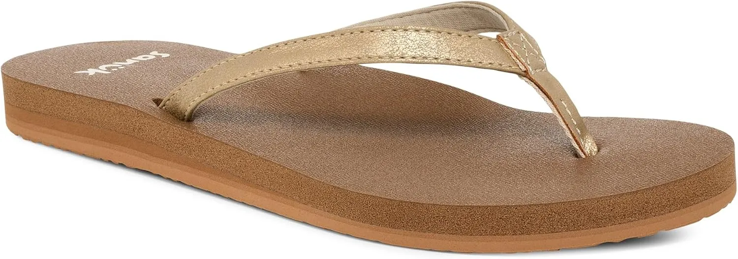 Sanuk Yoga Joy II Shimmer | Flip Flops for Women | Yoga Sandals For Women | Women's Beach Sandals | Memory Foam Footbed