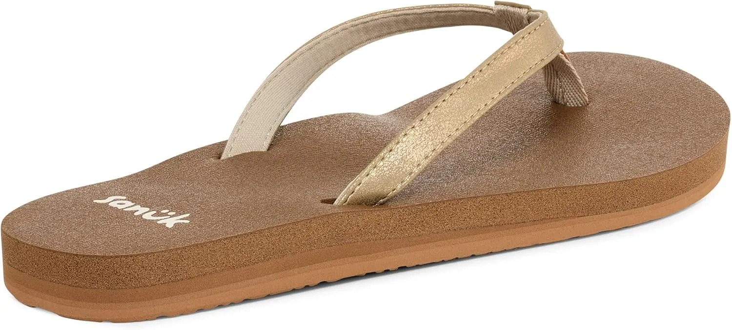 Sanuk Yoga Joy II Shimmer | Flip Flops for Women | Yoga Sandals For Women | Women's Beach Sandals | Memory Foam Footbed