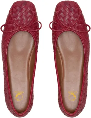 SHODENSE Women Flats Shoes Bow Square Closed Toe Ballet Flats Slip On Metallic Flat Shoe Matte Patent Leather Snakeskin Low Hidden Wedge Heel Office Work Shoes Driving Flats Church Club Fall 4-11 M US