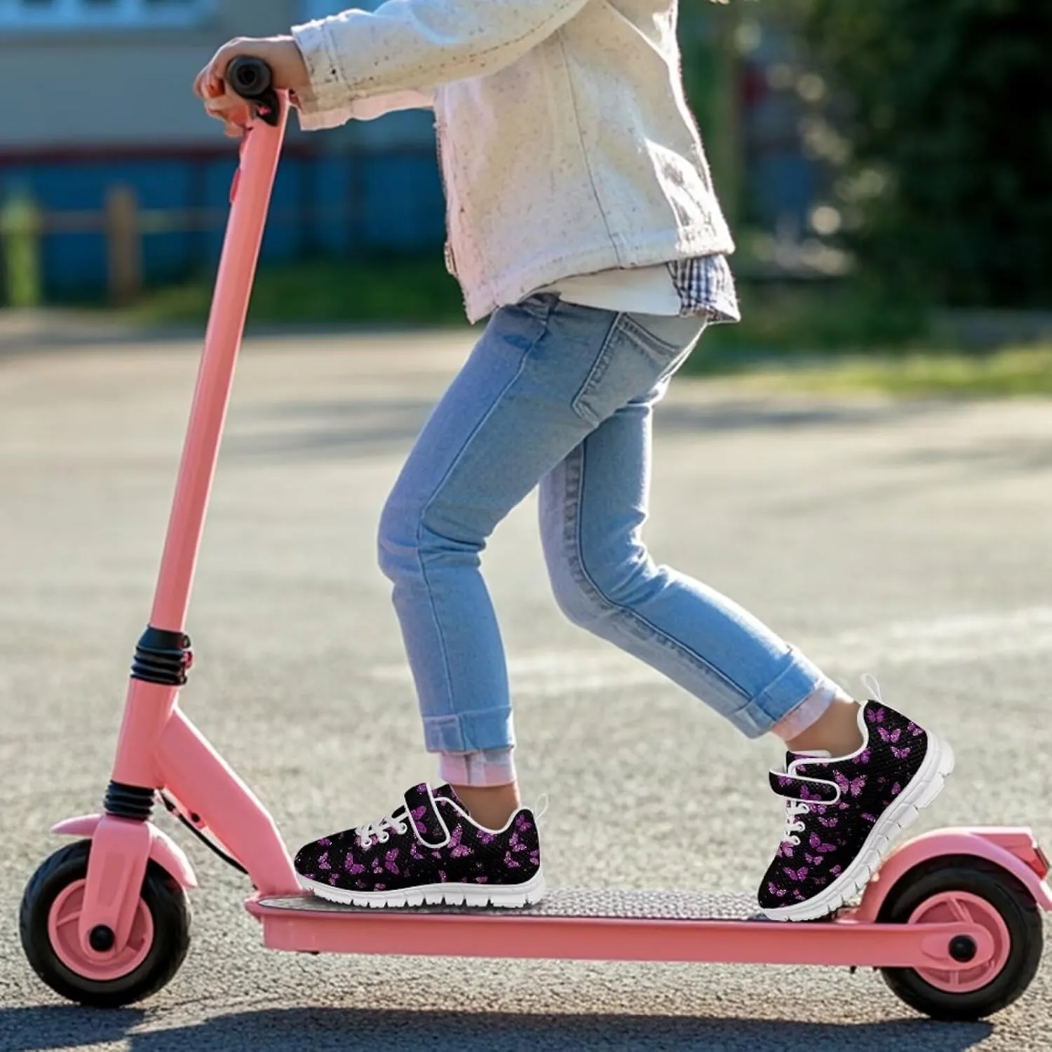 Showudesigns Slip On Sneakers for Kids Girls Running Tennis Shoes Gym School Exercise Trainers
