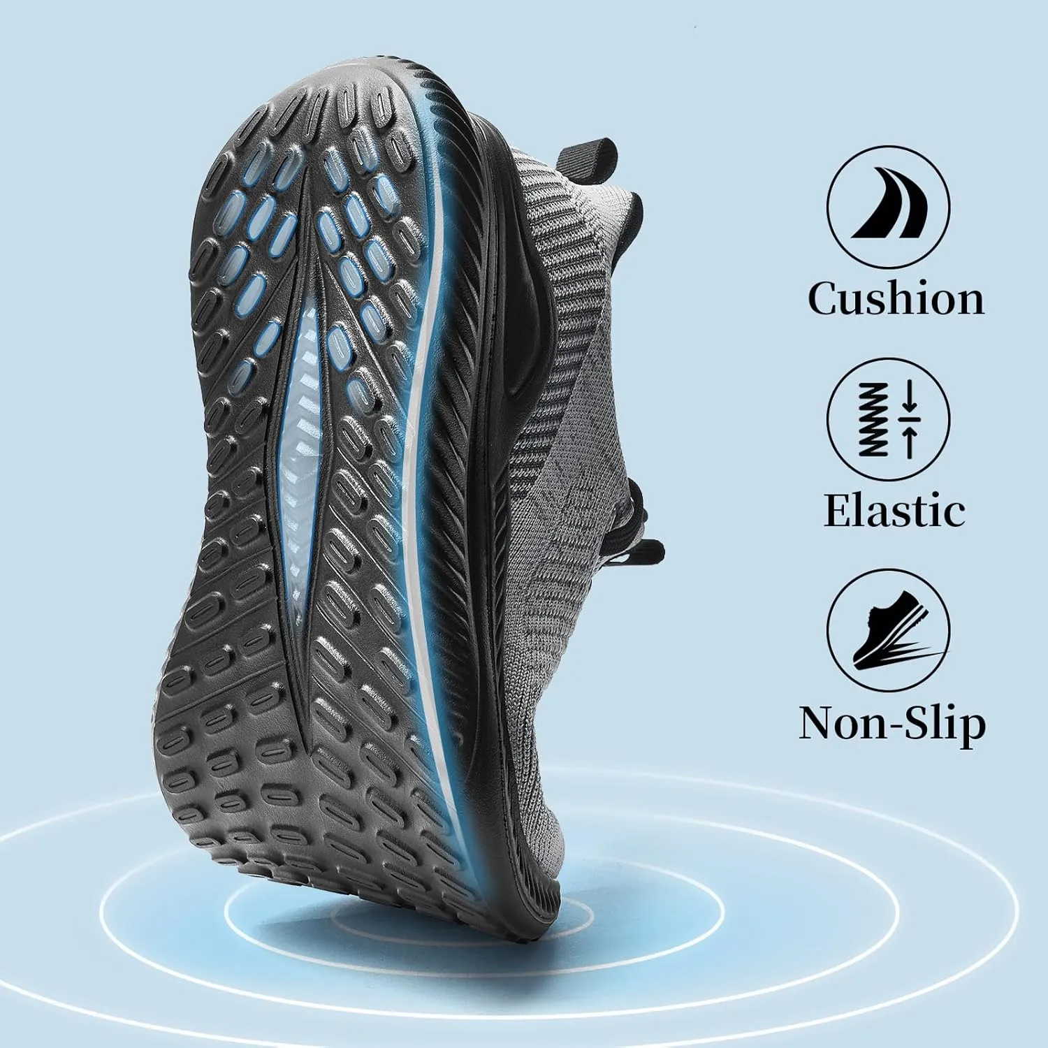 Slow Man Mens Walking Sneakers Wide Width Slip on Tennis Shoes,Lightweight Breathable Running Shoes,Ideal for Athletic Workout Gym Jogging and Casual Wear
