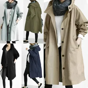 Solvra | Long, windproof jacket with a hood