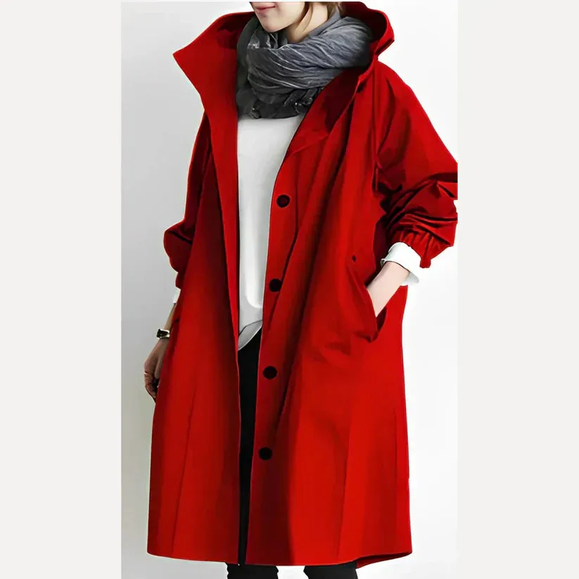 Solvra | Long, windproof jacket with a hood