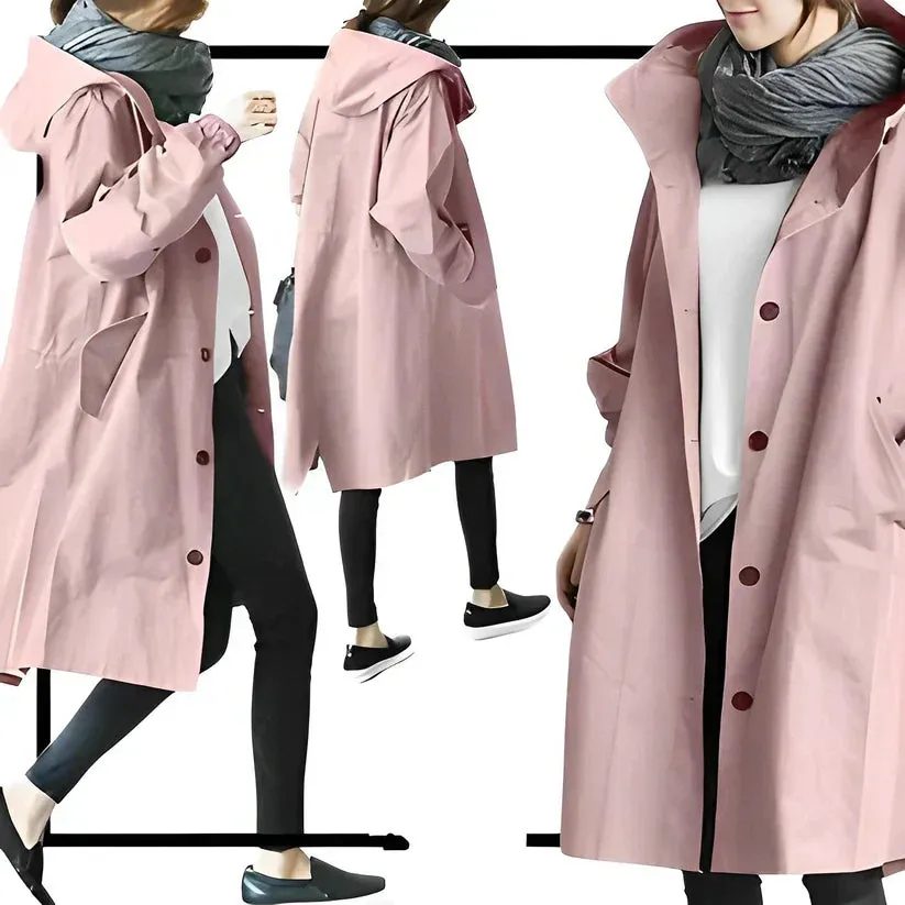 Solvra | Long, windproof jacket with a hood