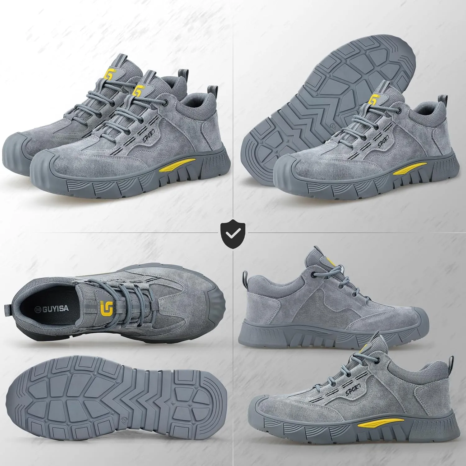 Steel Toe Shoes for Men Women Lightweight Work Shoes Mens Indestructible Safety Sneakers Puncture Proof Construction Shoe Composite Toe Sneakers