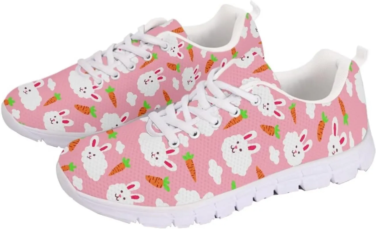 SYtrade Women's Running Shoes Lace Up Walking Tennis Sneakers White Sole