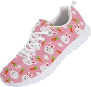 SYtrade Women's Running Shoes Lace Up Walking Tennis Sneakers White Sole