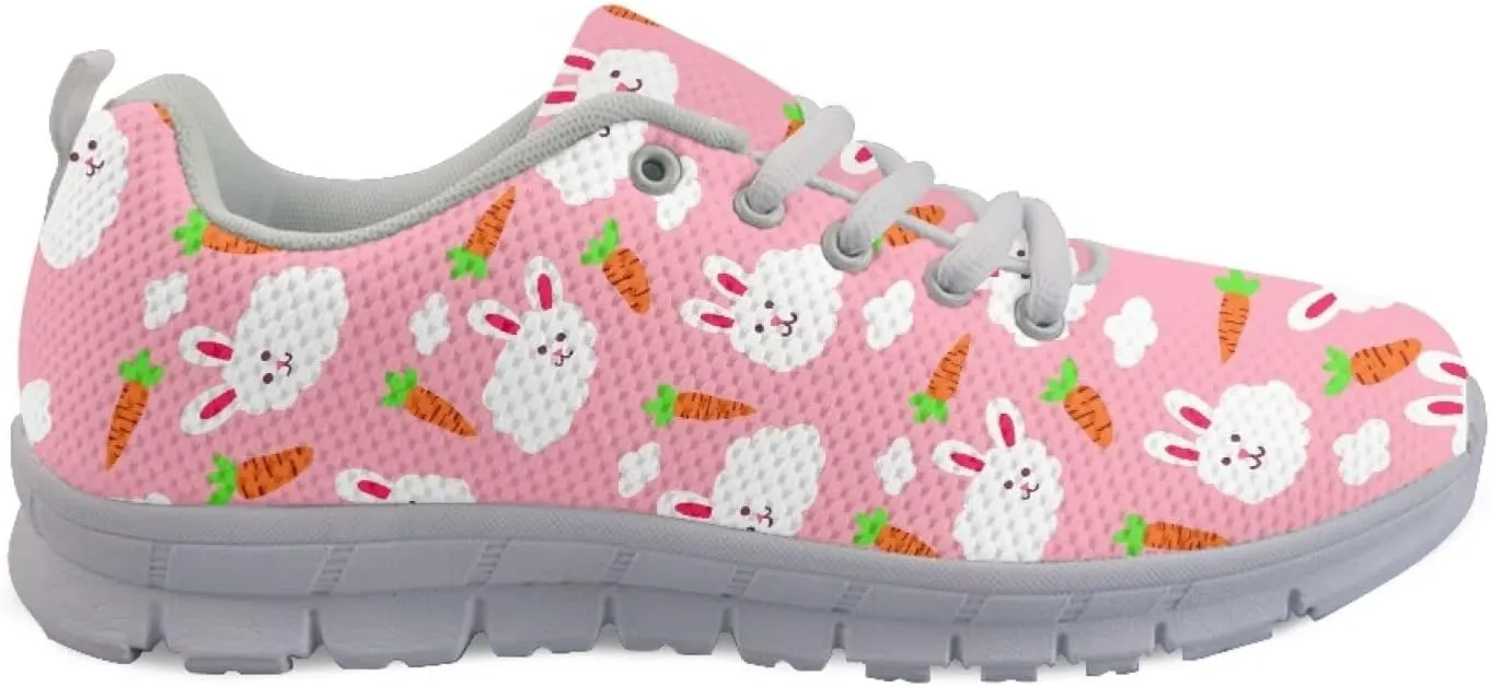 SYtrade Women's Running Shoes Lace Up Walking Tennis Sneakers White Sole