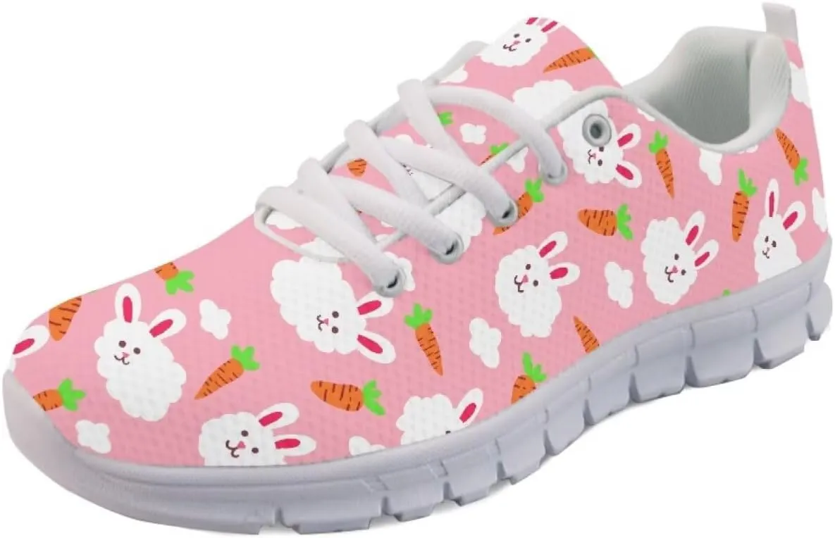 SYtrade Women's Running Shoes Lace Up Walking Tennis Sneakers White Sole