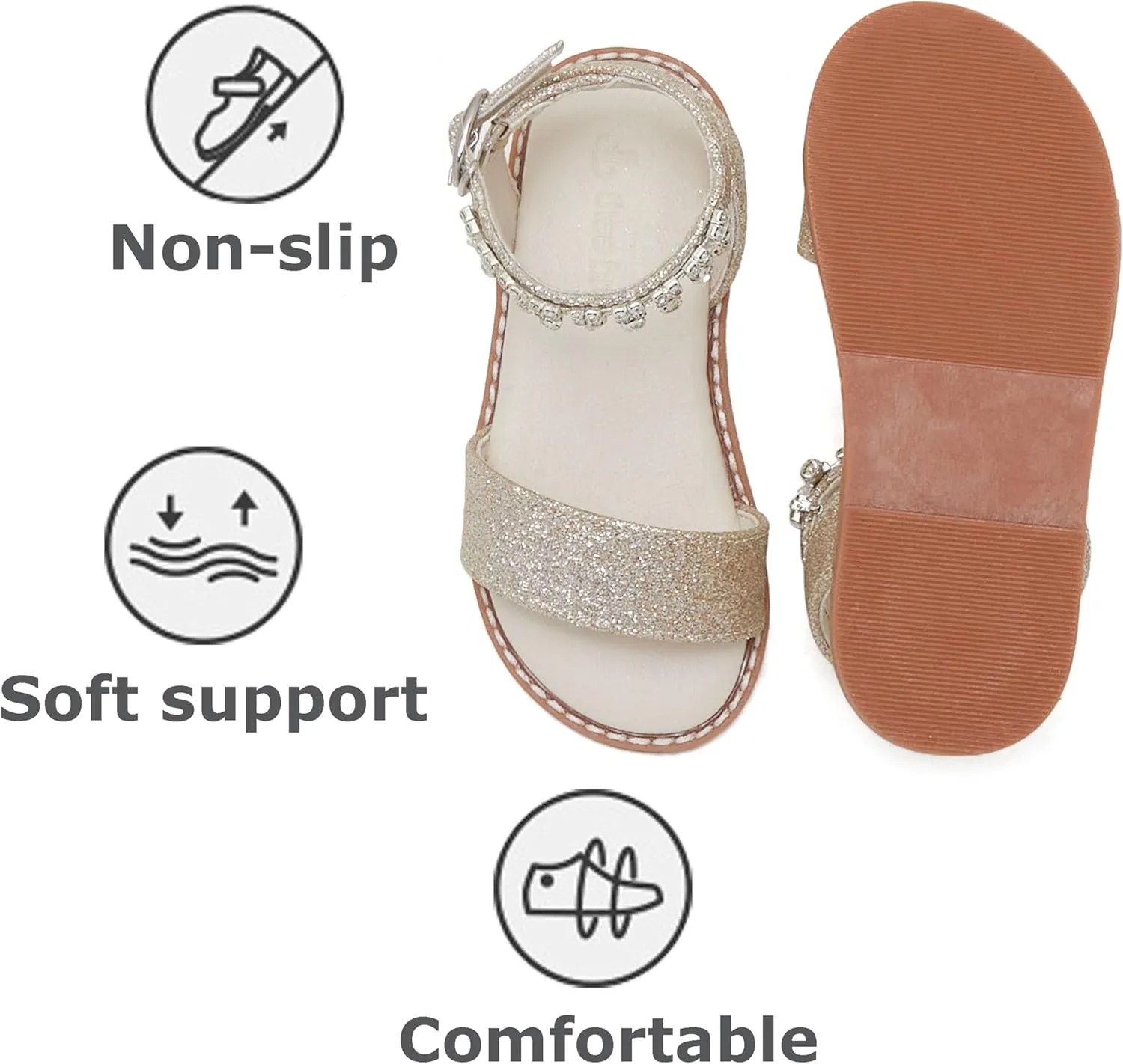 THEE BRON Toddler Girls Dress Sandals Kids Butterfly Floral Summer Sandalias Shoes