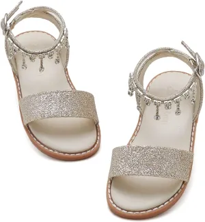 THEE BRON Toddler Girls Dress Sandals Kids Butterfly Floral Summer Sandalias Shoes