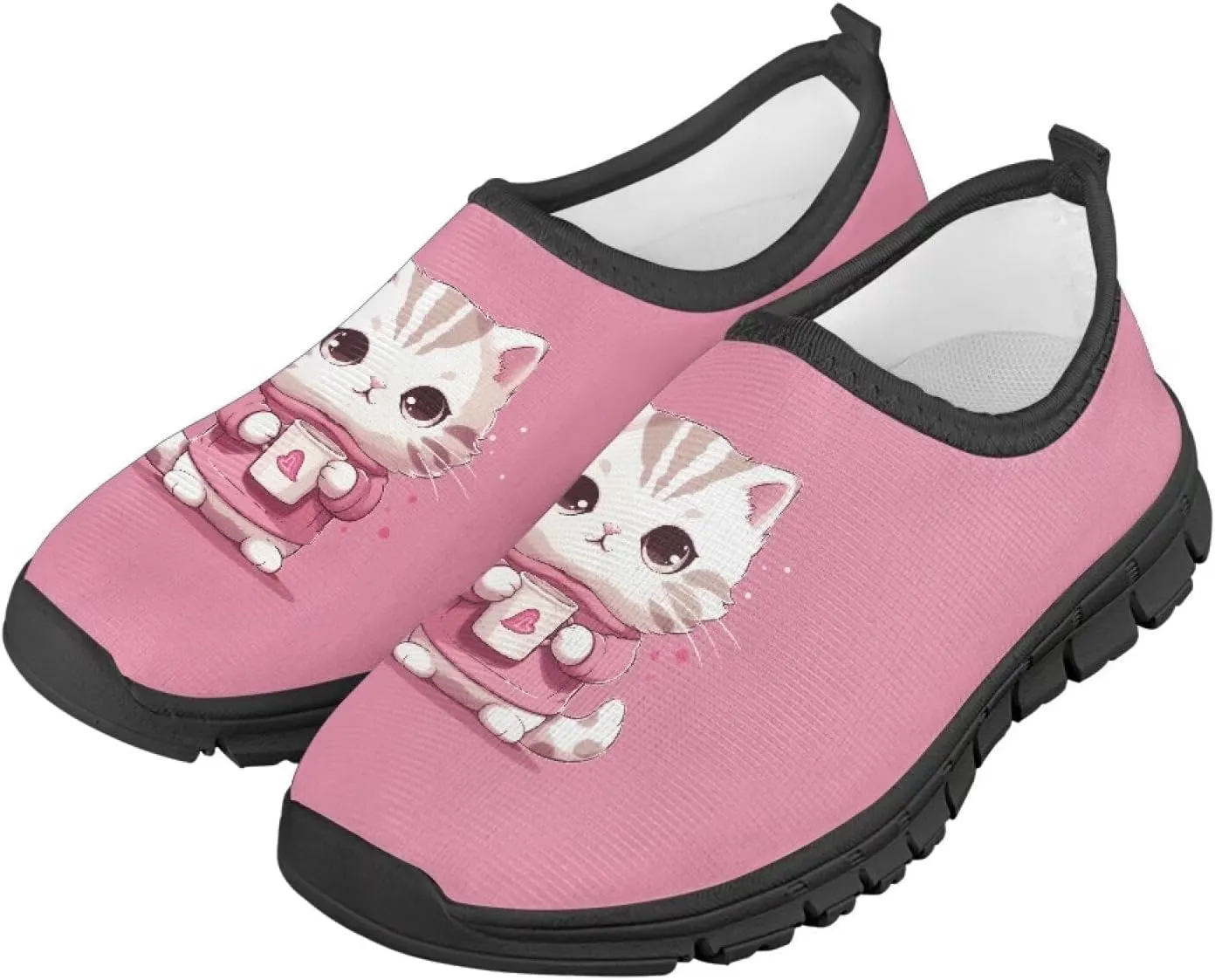 TODIYADDU Cute Lightweight Shoes for Girls Athletic Slip On Sneakers Casual Footwear