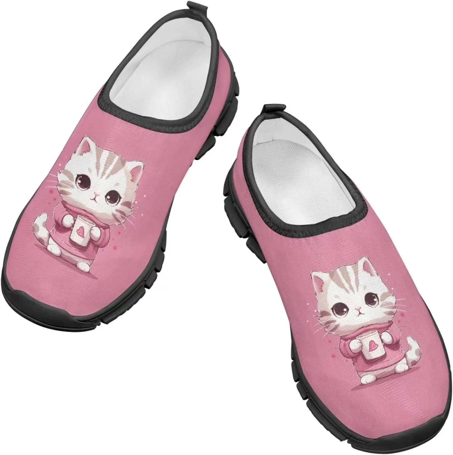 TODIYADDU Cute Lightweight Shoes for Girls Athletic Slip On Sneakers Casual Footwear