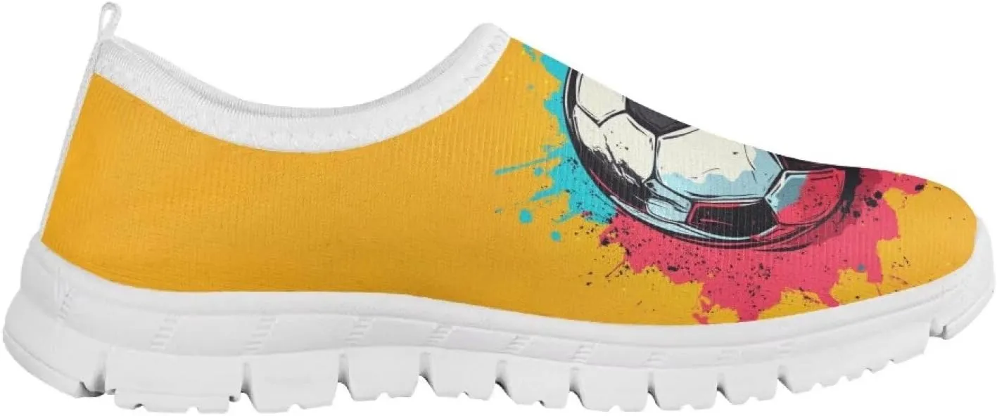 TODIYADDU Soccer Basketball Sports Lover Shoes for Boys Athletic Slip On Sneakers, White