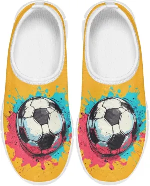 TODIYADDU Soccer Basketball Sports Lover Shoes for Boys Athletic Slip On Sneakers, White