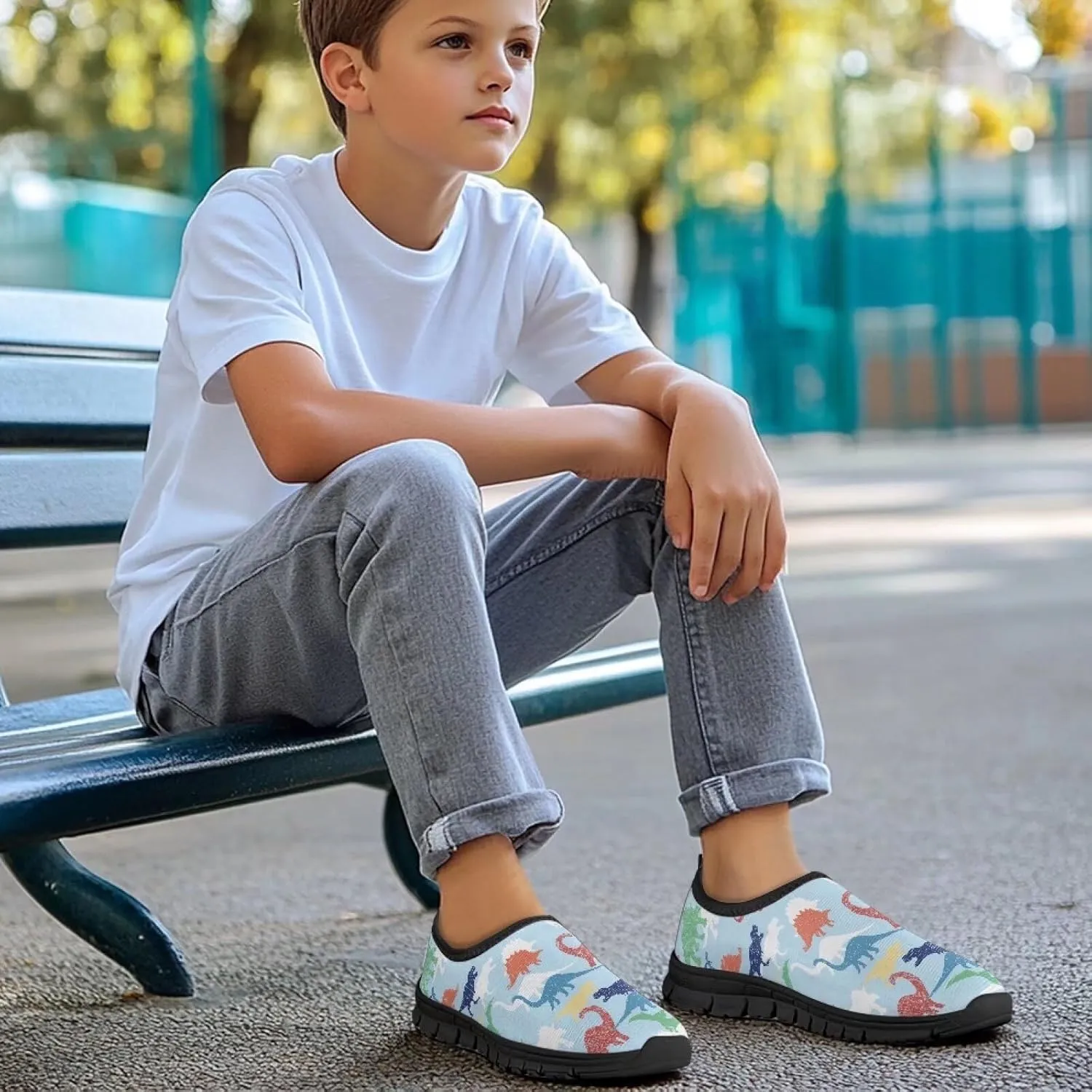 TODIYADDU Soccer Basketball Sports Lover Shoes for Boys Athletic Slip On Sneakers