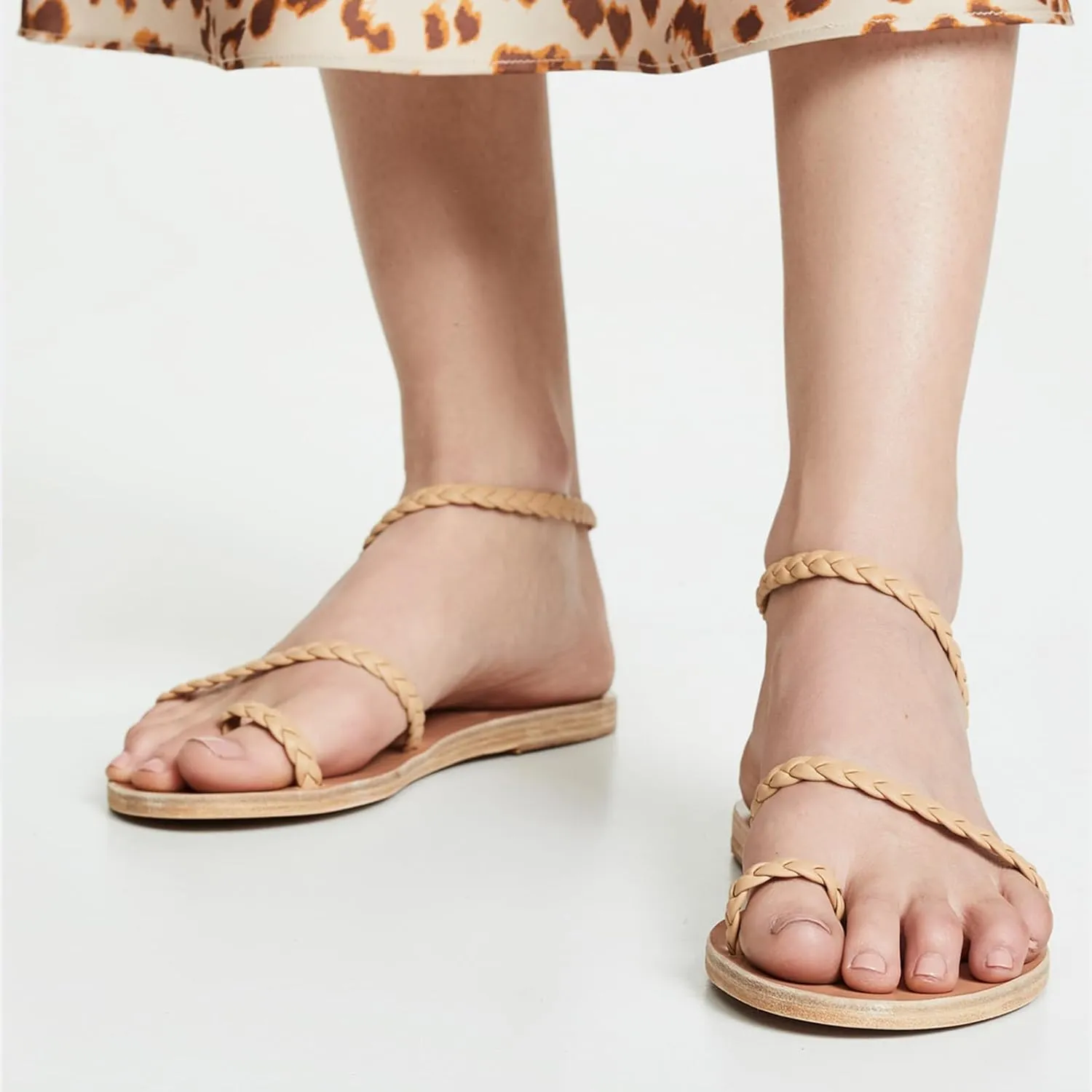 Toe ring Flats Sandals for Women Slingback Strappy Flat Sandals Chic Comfortable Beach Summer Slip-On Shoes