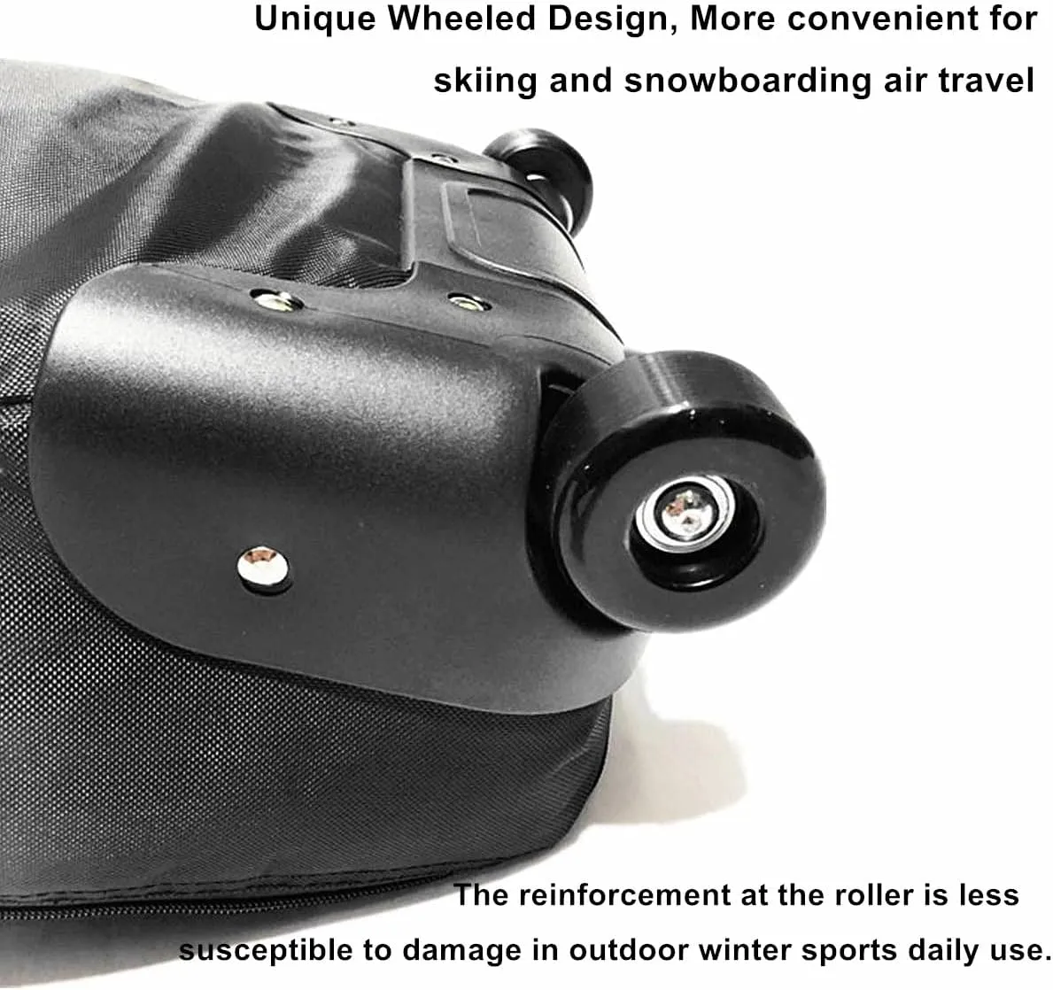 UNISTRENGH Wheelie Ski Snowboard Bag for Air Travel Fully Padded Waterproof Snowboard Backpack with Wheels, Snow Board Duffel Carry Bag