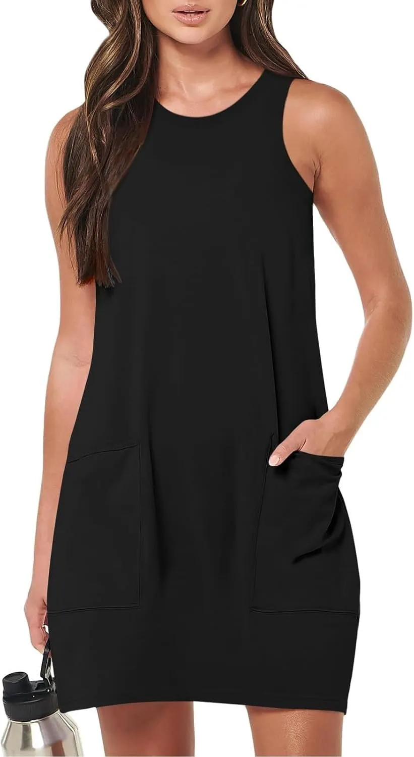 Vacation Summer Tank Solid Color Sun Dresses for Women Casual Sports Cocktail Summer Sundresses Mini Trendy 2025 Club