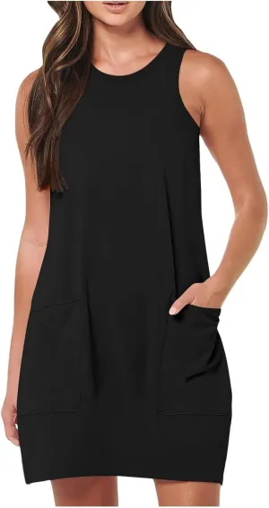 Vacation Summer Tank Solid Color Sun Dresses for Women Casual Sports Cocktail Summer Sundresses Mini Trendy 2025 Club