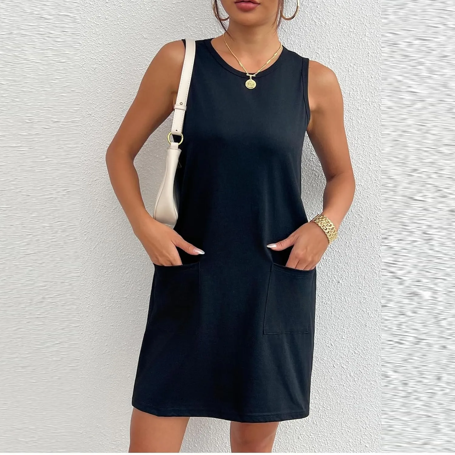 Vacation Summer Tank Solid Color Sun Dresses for Women Casual Sports Cocktail Summer Sundresses Mini Trendy 2025 Club