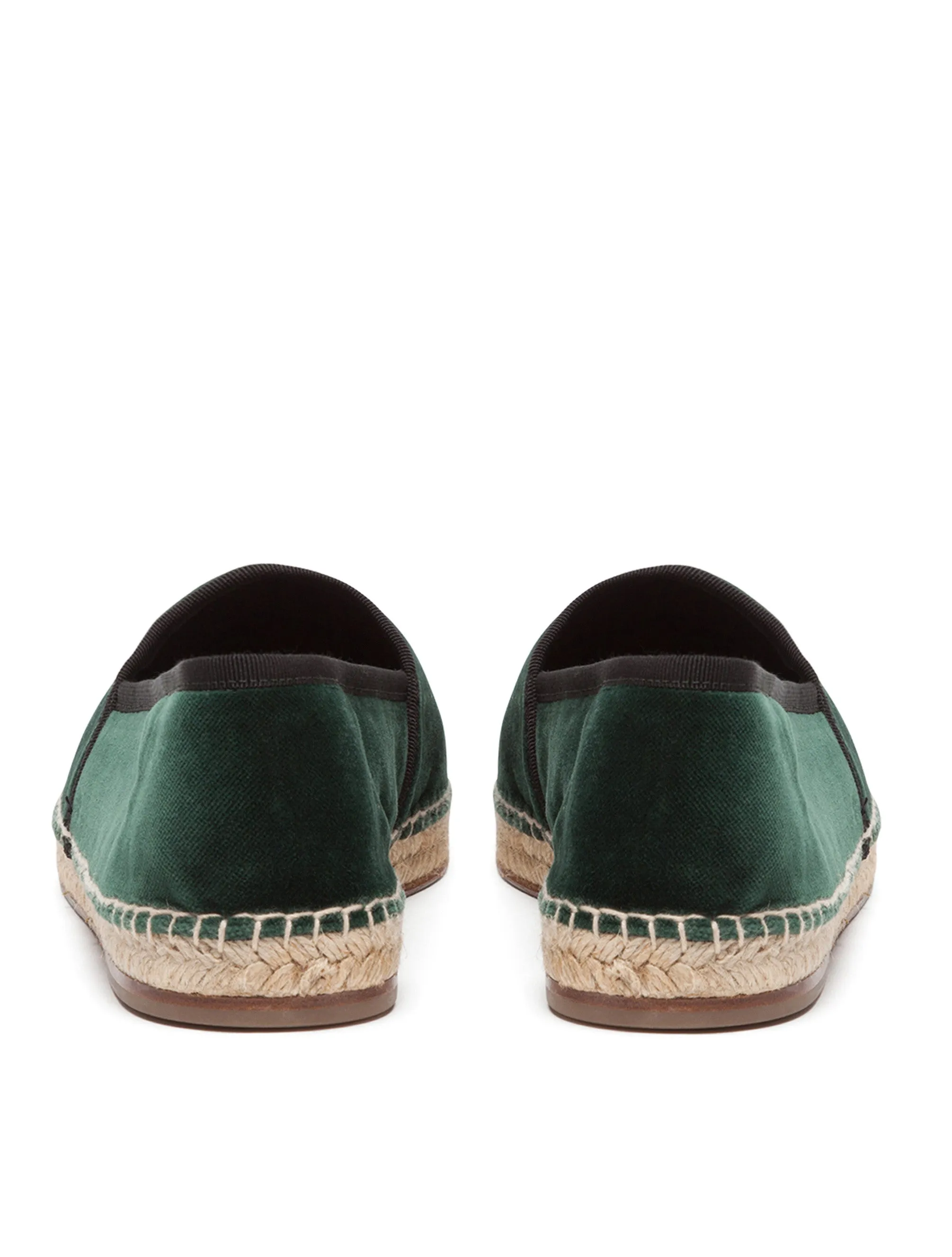 Velvet espadrilles with rope sole and crown embroidery