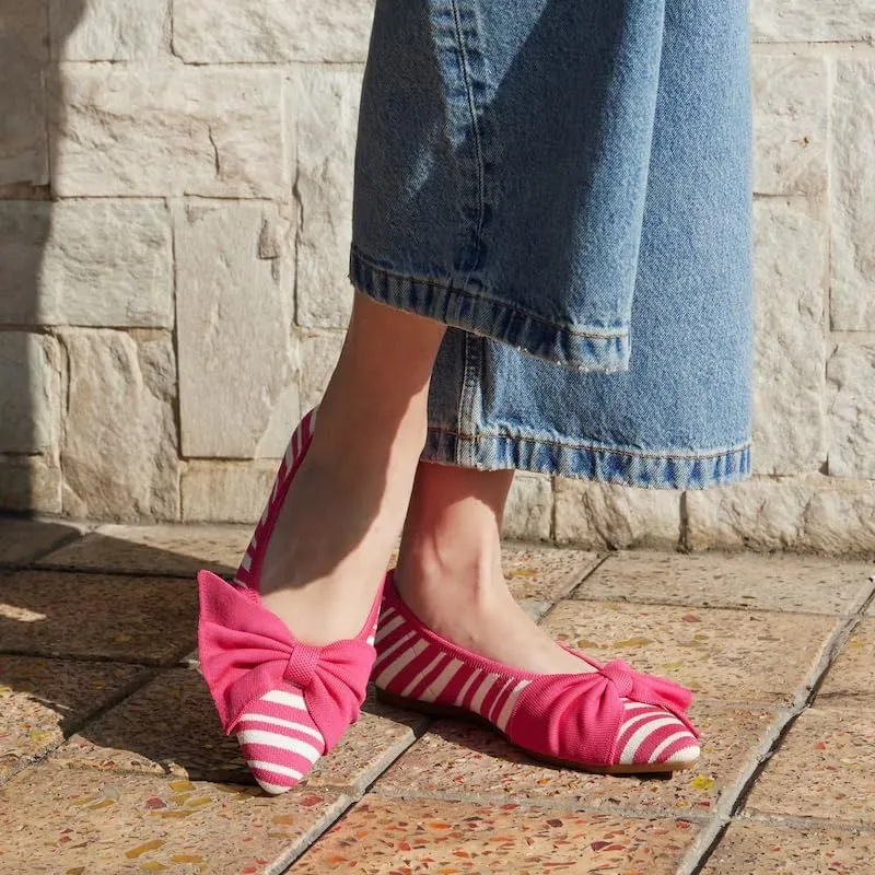 VIVAIA Azura Pointed-Toe Bow Women Casual Flats Slip on Comfortable Shoes