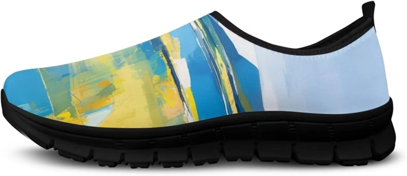 Walking Sneakers for Women Casual Slip On Shoes Black