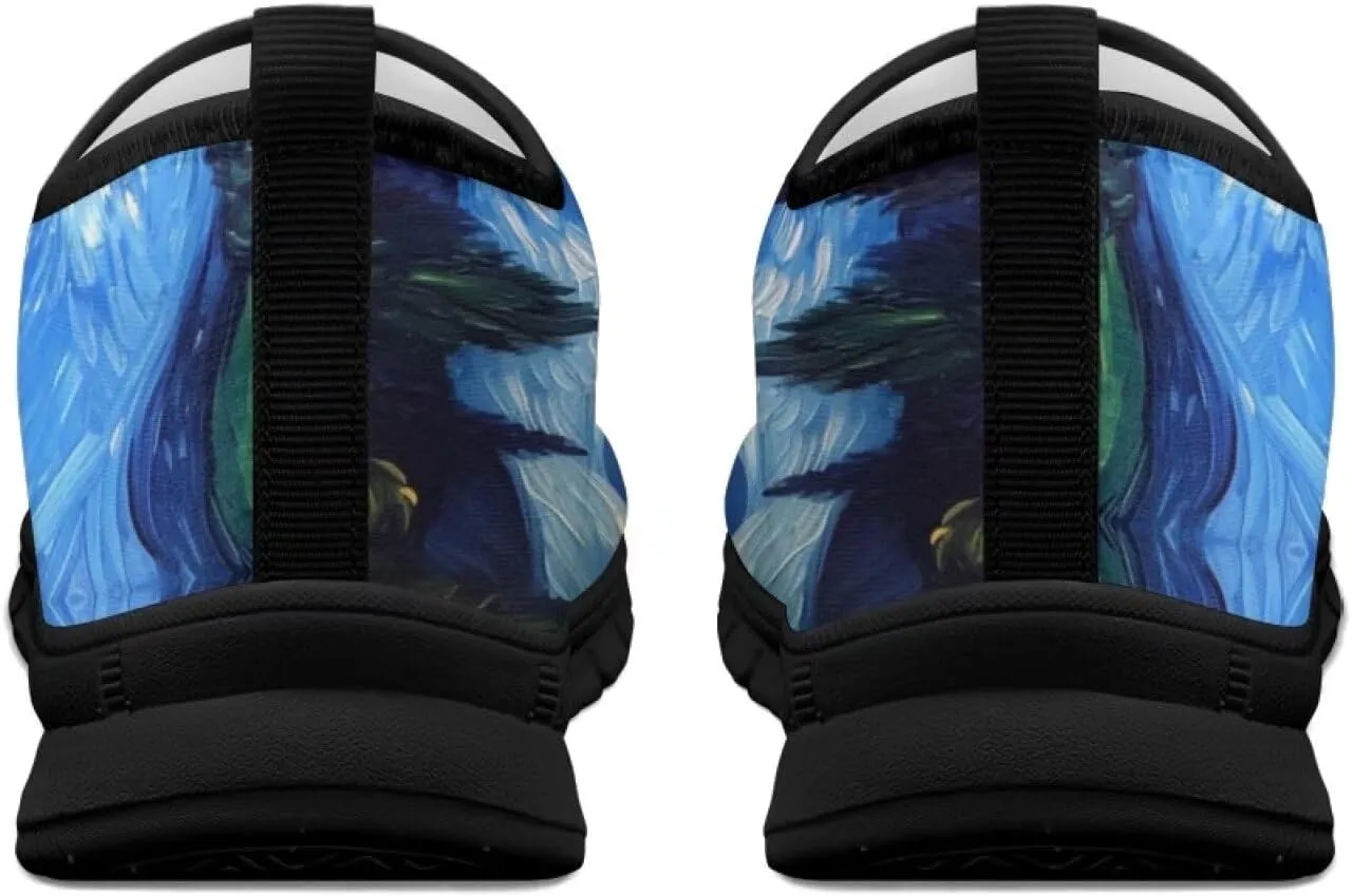 Walking Sneakers for Women Casual Slip On Shoes Black