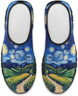 Walking Sneakers for Women Casual Slip On Shoes Black