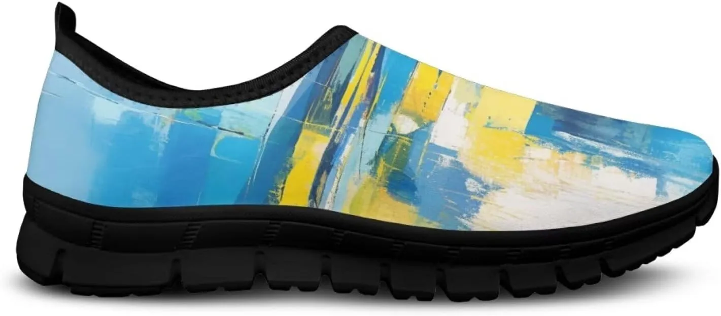 Walking Sneakers for Women Casual Slip On Shoes Black