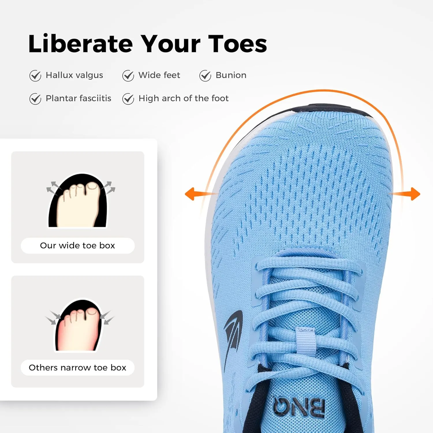 Wide Toe Box Shoes for Women Air Running Plantar Fasciitis Shoe Arch Support Walking Tennis Orthotic Breathable Extra Wide Width Athletic Sneakers US6-11