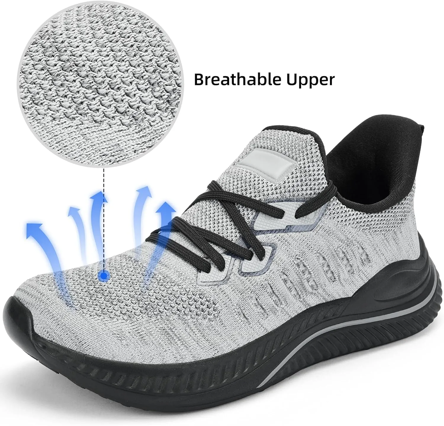 Wide Walking Shoes for Men Slip On Mens Running Shoes Tennis Shoes Lightweight Breathable Walking Sneakers Workout Gym Wide Sneakers