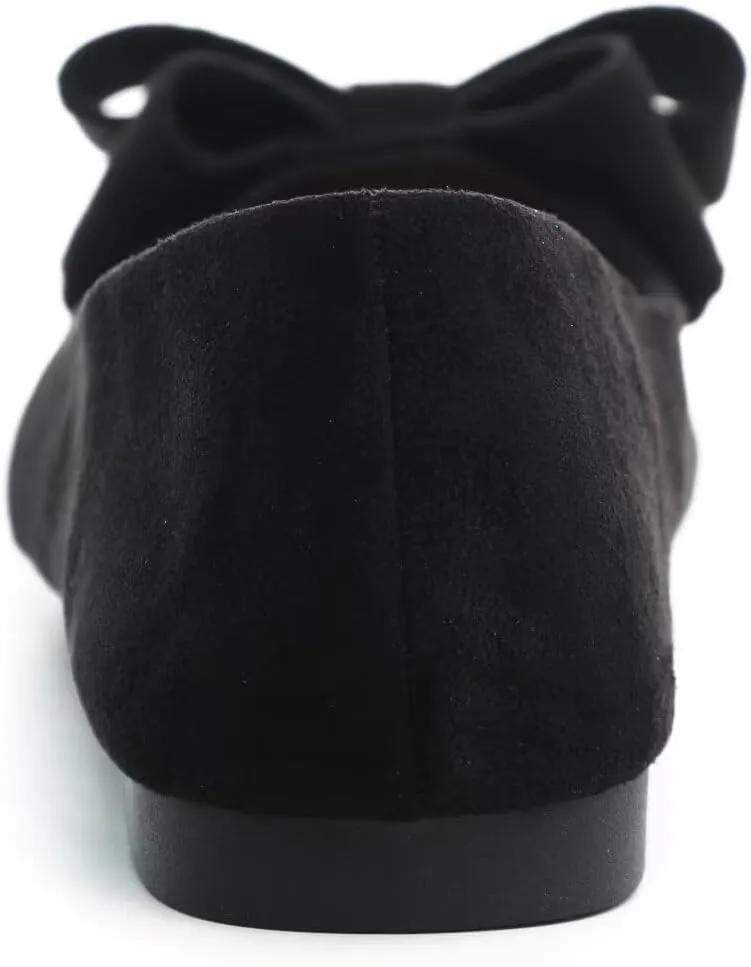 Women Classy Cute Bow-Knot Ballet Flats Round Toe Daily Cozy Comfort Slip on Flat Shoes