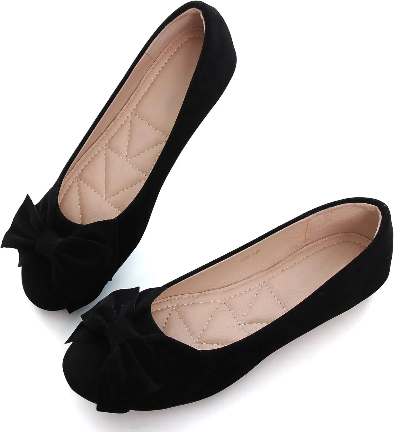 Women Classy Cute Bow-Knot Ballet Flats Round Toe Daily Cozy Comfort Slip on Flat Shoes