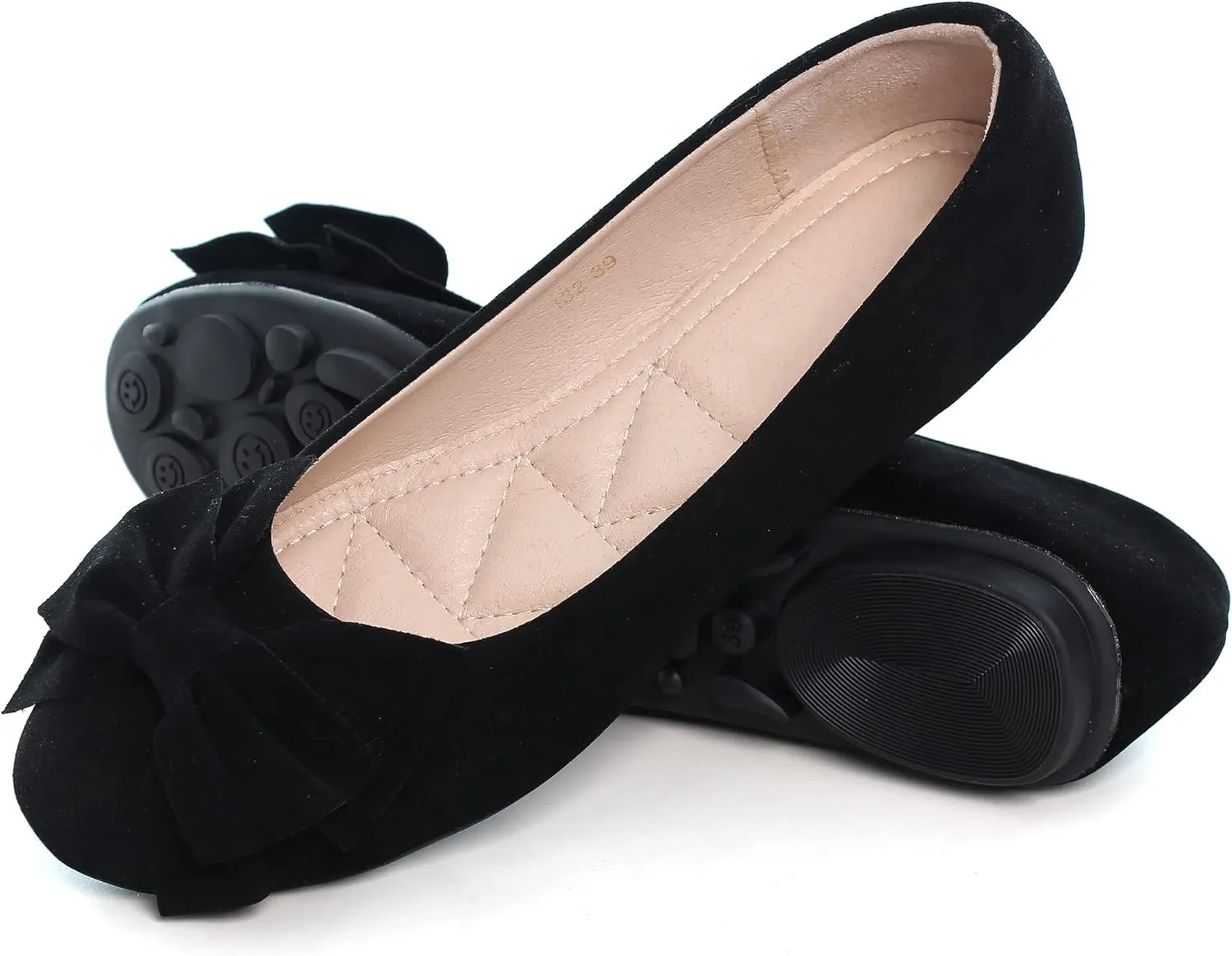 Women Classy Cute Bow-Knot Ballet Flats Round Toe Daily Cozy Comfort Slip on Flat Shoes