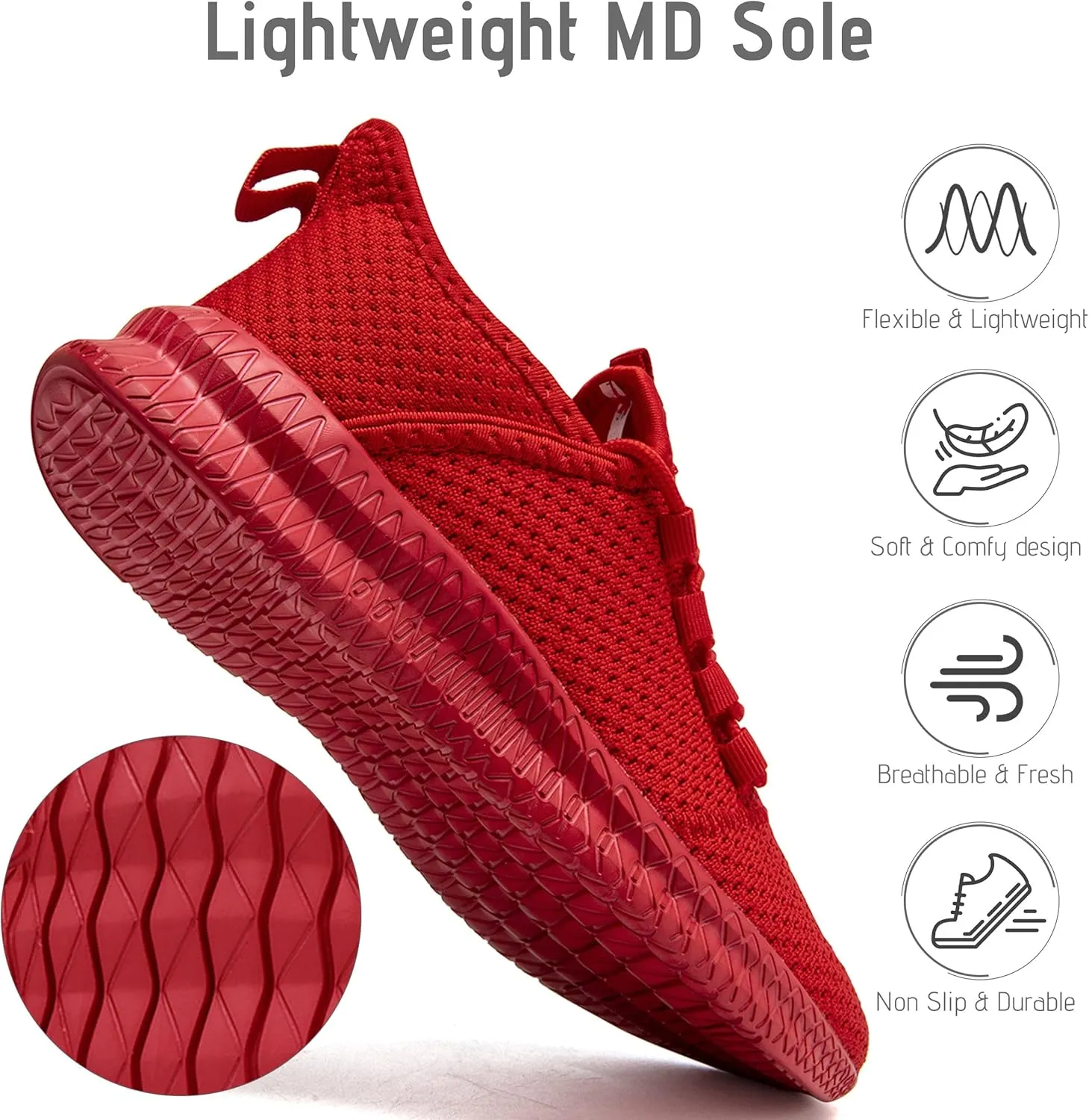 Women Running Shoes Tennis Walking Gym Sneakers Athletic Slip on Workout Sport Shoe