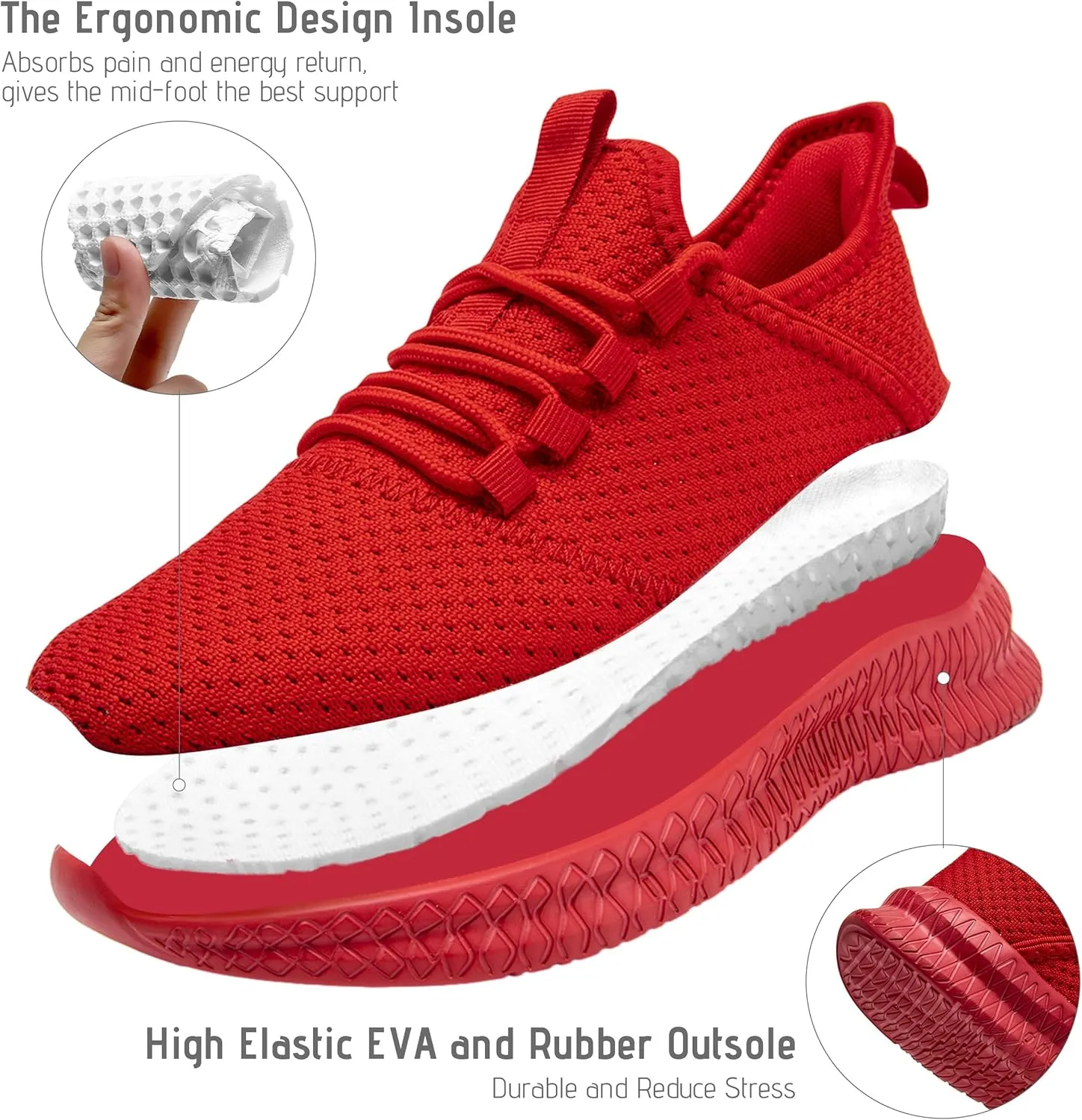 Women Running Shoes Tennis Walking Gym Sneakers Athletic Slip on Workout Sport Shoe