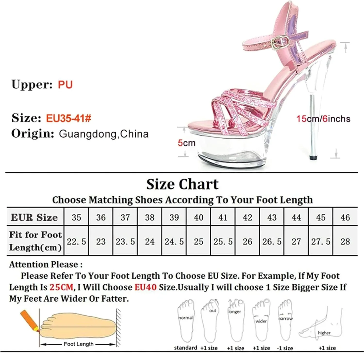 Women's 15cm Crystal Slippers - Transparent Thin Heels Catwalk Model Shoes